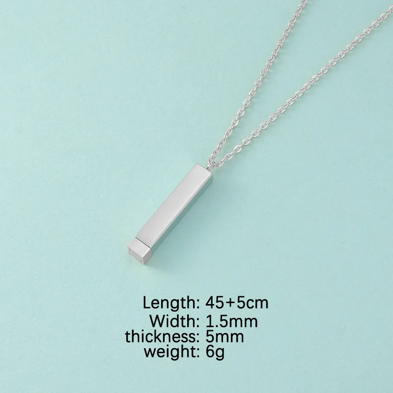Mirror Surface Stainless Steel Nesting Doll Accessories Diy Cubic Cylinder Telescopic Rod Pendant Necklace