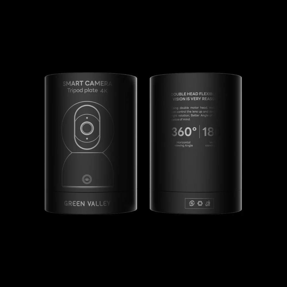 Customized Brand Black White Round Tube Rigid Box Packaging For Home Security Camera Box For CCTV Camera And Smart Camera