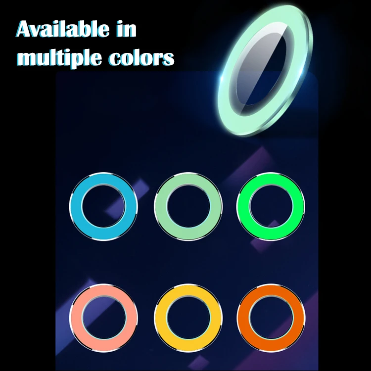 Anti Scratch Luminous iPhone camera lens neon screen protector film for iphone 14 13 pro max tempered glass protector de camara