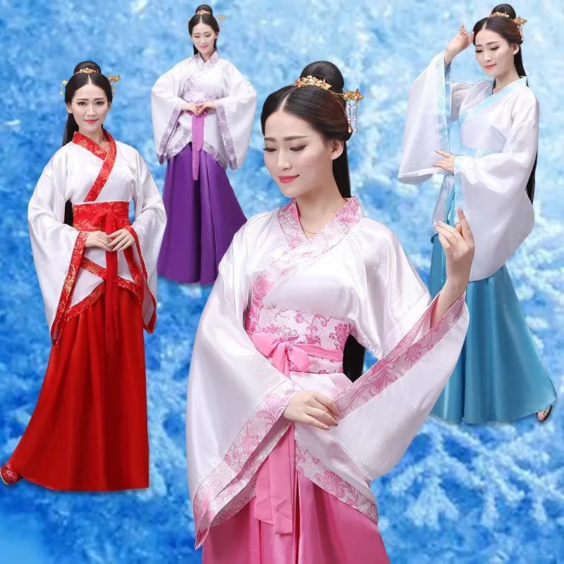 Chinese Robe Costume Girls Women Kimono China Traditional Vintage Ethnic Antique Dress Dance Costume Cosplay Hanfu set