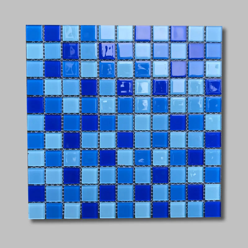 Swimming Pool Tiles Crystal Glass Mosaic Tile Chinese Cheap Blue Color Mixed Color