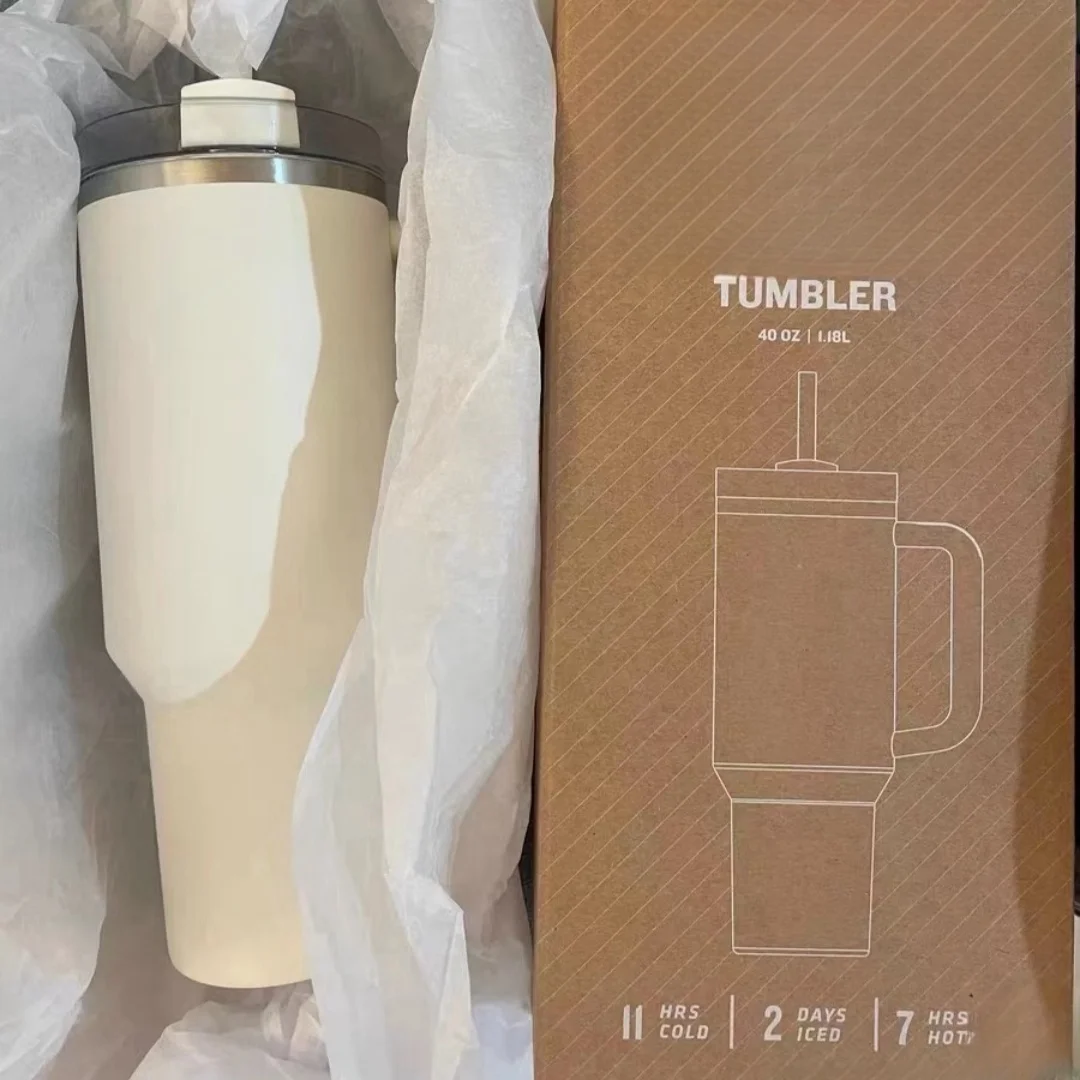 Hot Selling 40oz  Double Wall Stainless Steel Tumbler Cup with Handle Lid Straw Insulated Vacuum Mugs