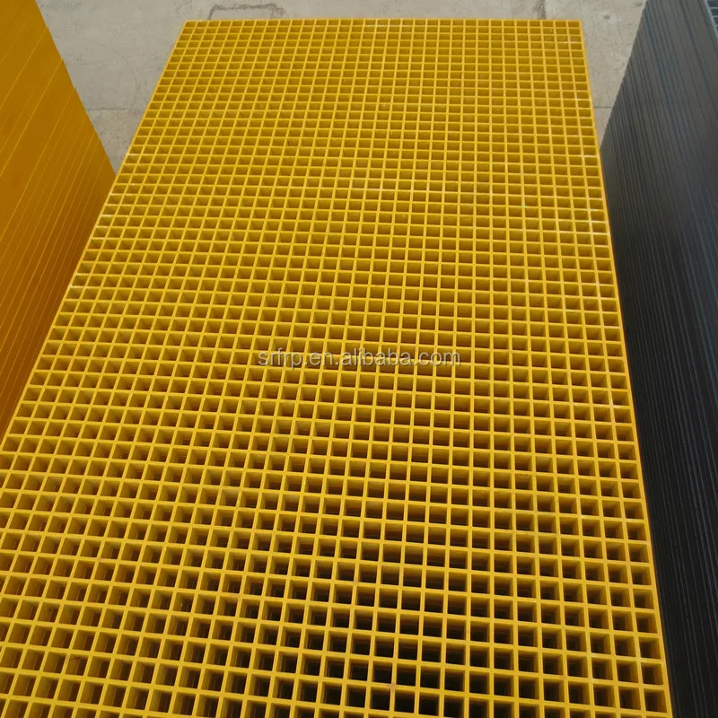 Yellow Walkway Floor FRP GRP Fiberglass Molded Grating Mesh 38*38 for platform of the farm