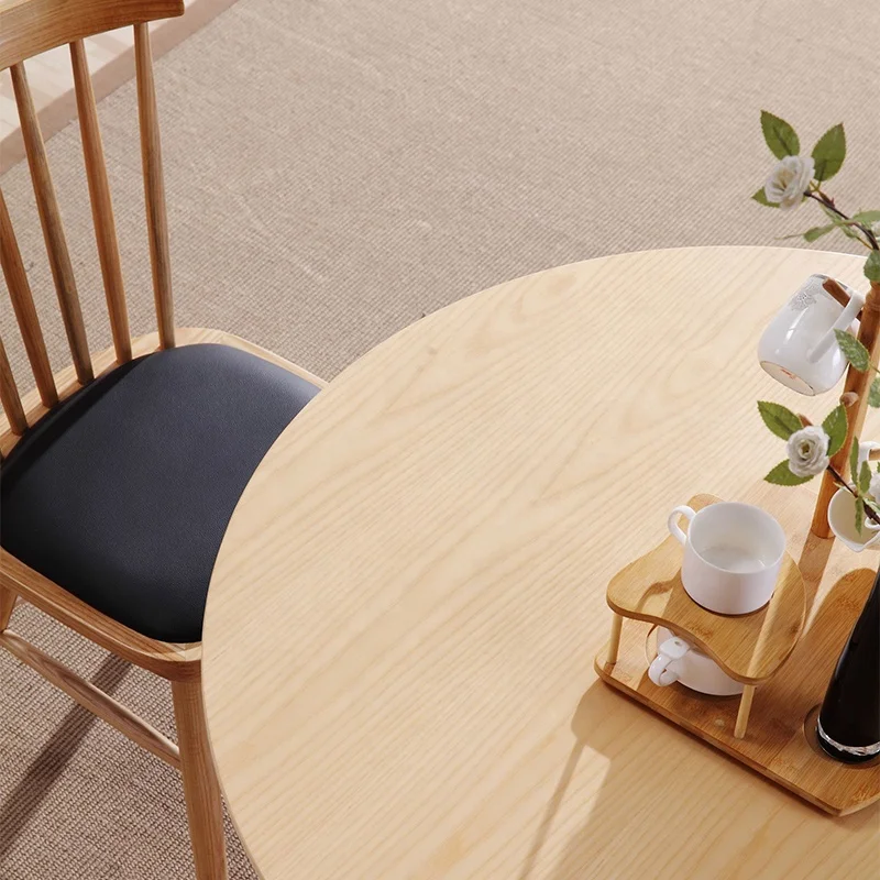 Wood Coffee Shop Furniture Table Tea Dining Table Small Apartment Round Wooden Simple Nordic Solid Home Furniture Modern