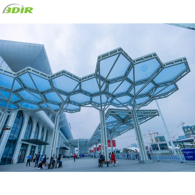 
 Прозрачные Натяжные конструкции крыши ETFE для коммерческой площади, торгового центра  