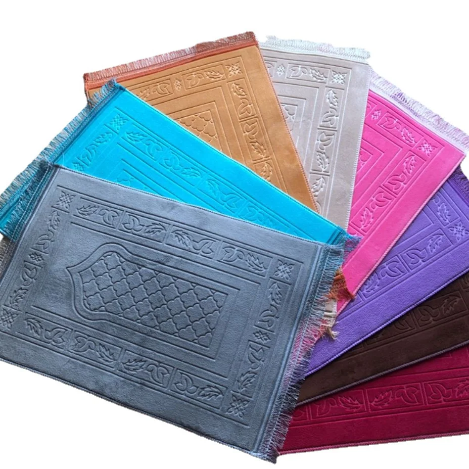 Factory price Prayer mat Islamic pilgrimage abaya muslim flannel velvet embossed 3D print carpets and rugs  praying mat islamic
