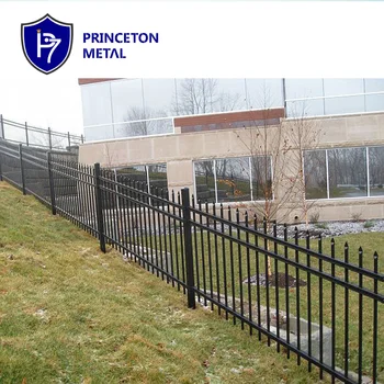 Residential tubular steel fence flat top aluminium fence panels with spear 6x6 fence panel
