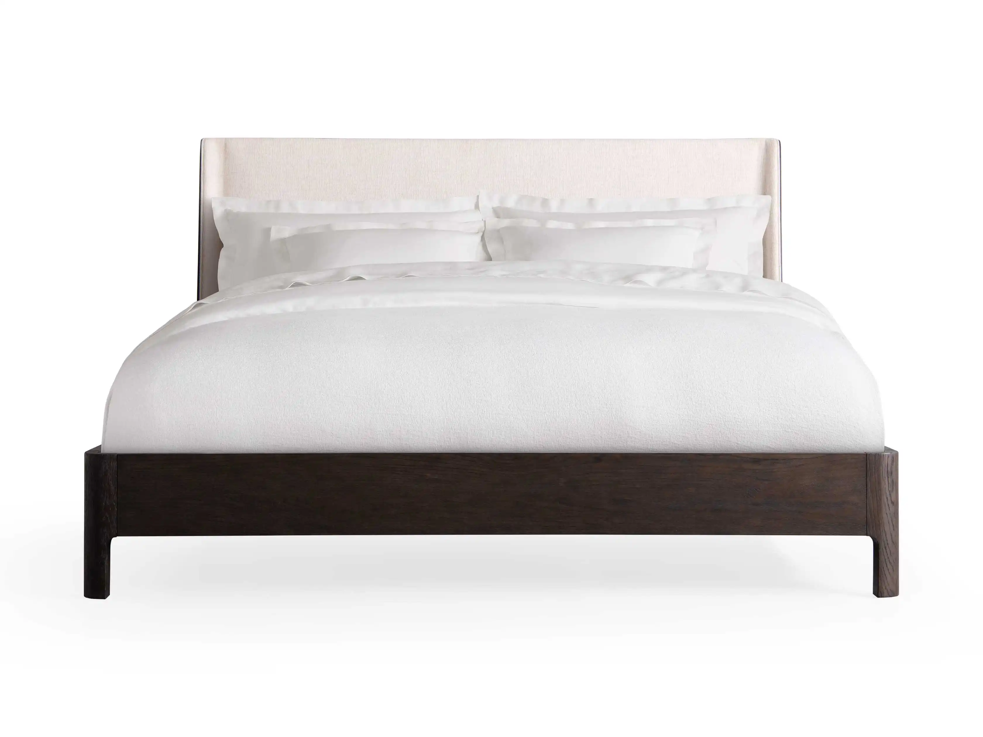 Modern natural wood fabric bedroom comfort furniture fabric deluxe luxury king size bed