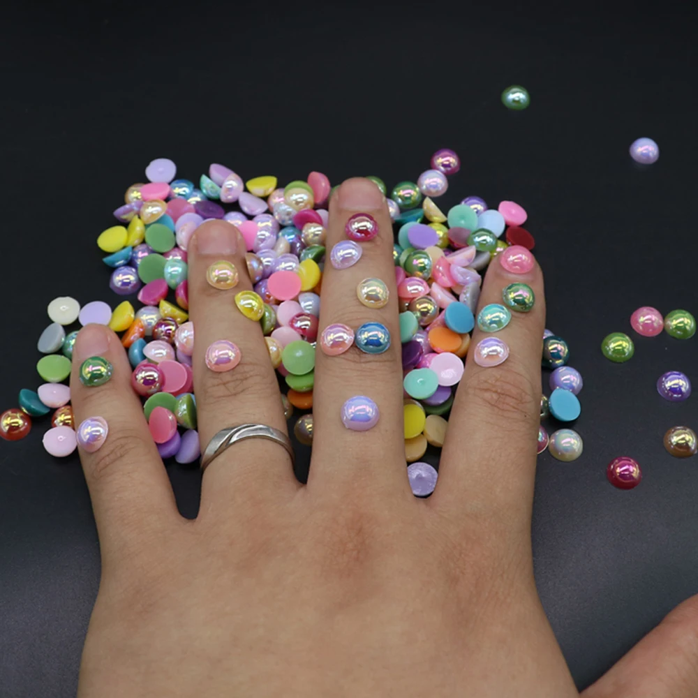 
XULIN 1.5mm-20mm loose mix color flat back ABS pearl beads in bulk 