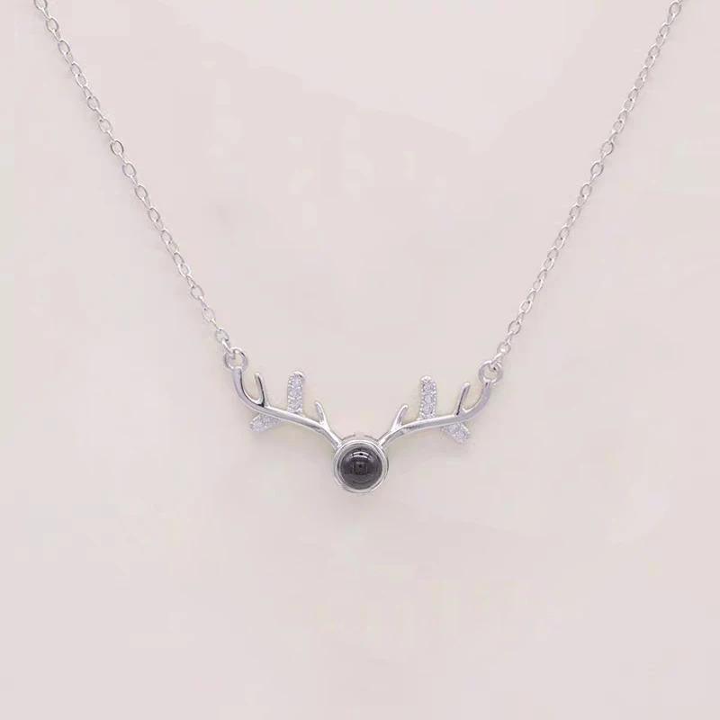 One hundred languages Silver 925 necklace best-selling antler projection necklace