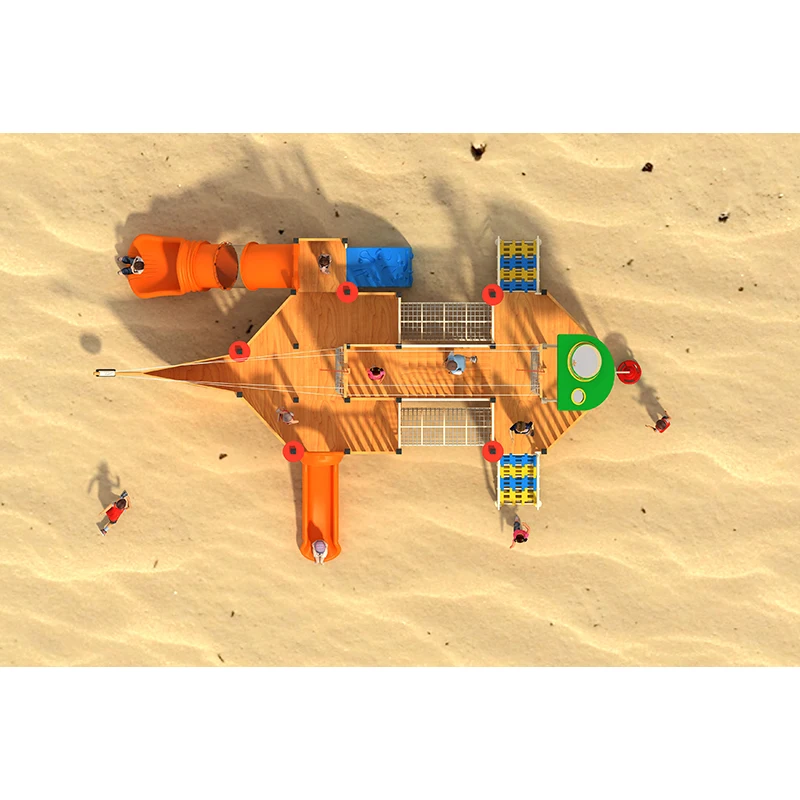 Pirate ship and slide is LETIAN factory made by for the steel and plastic amusement park equipment