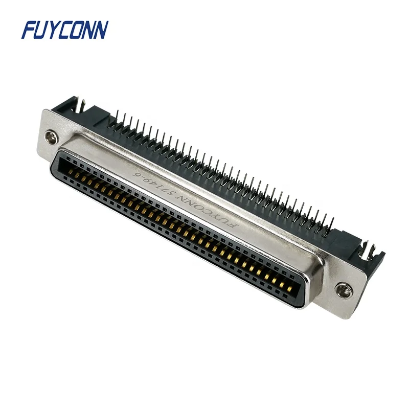 24 36 50 64 pin R/A Female PCB 57 DDK Connector, Centronics SCSI 0.085 socket 90 angle for plugging onto printed circlue board