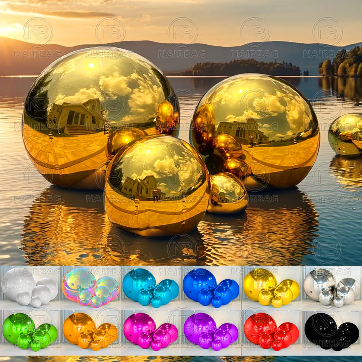 PVC Inflatable Disco Ball Reflect Giant Inflatable Mirror Balloons Wedding Party Christmas Iridesc Big Shiny Decorative Balls