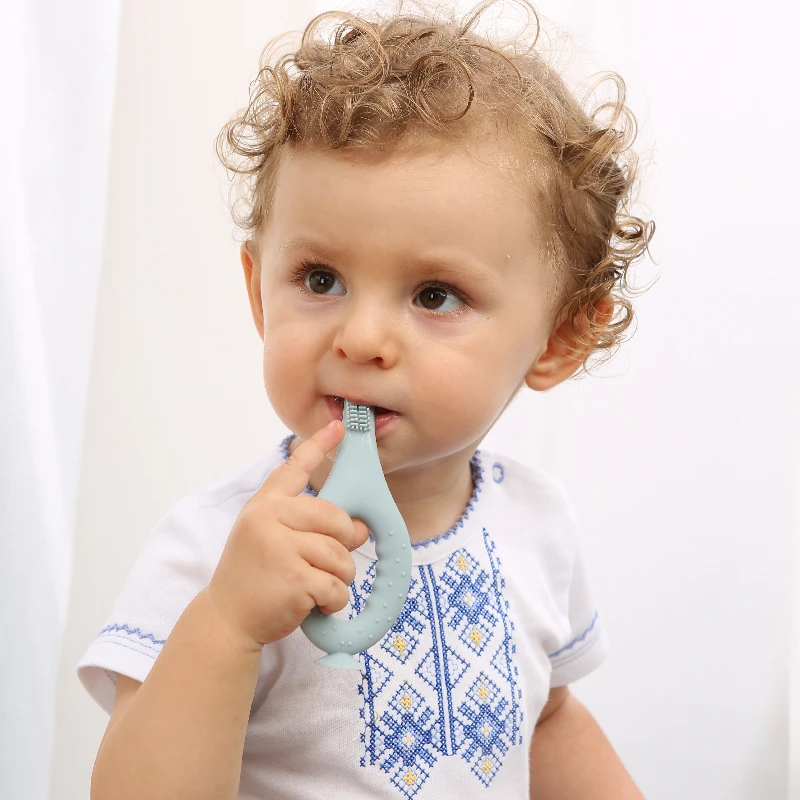 safe premium silicone baby toothbrush baby chew toy