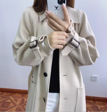 2021 Grid  wool80%  short coat cashmere