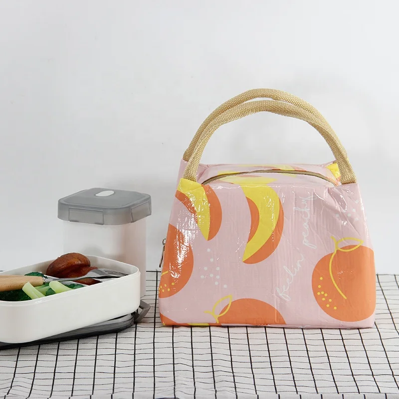 Custom Rpet nonwoven material cooler bag cute insulated bag kids reusable lunch bags for school kids