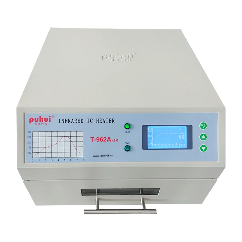 PUHUI T-962A эконом-температура волна паять reflow печь PCB сварки печи оплавления настольная инфракрасная паяльная машина