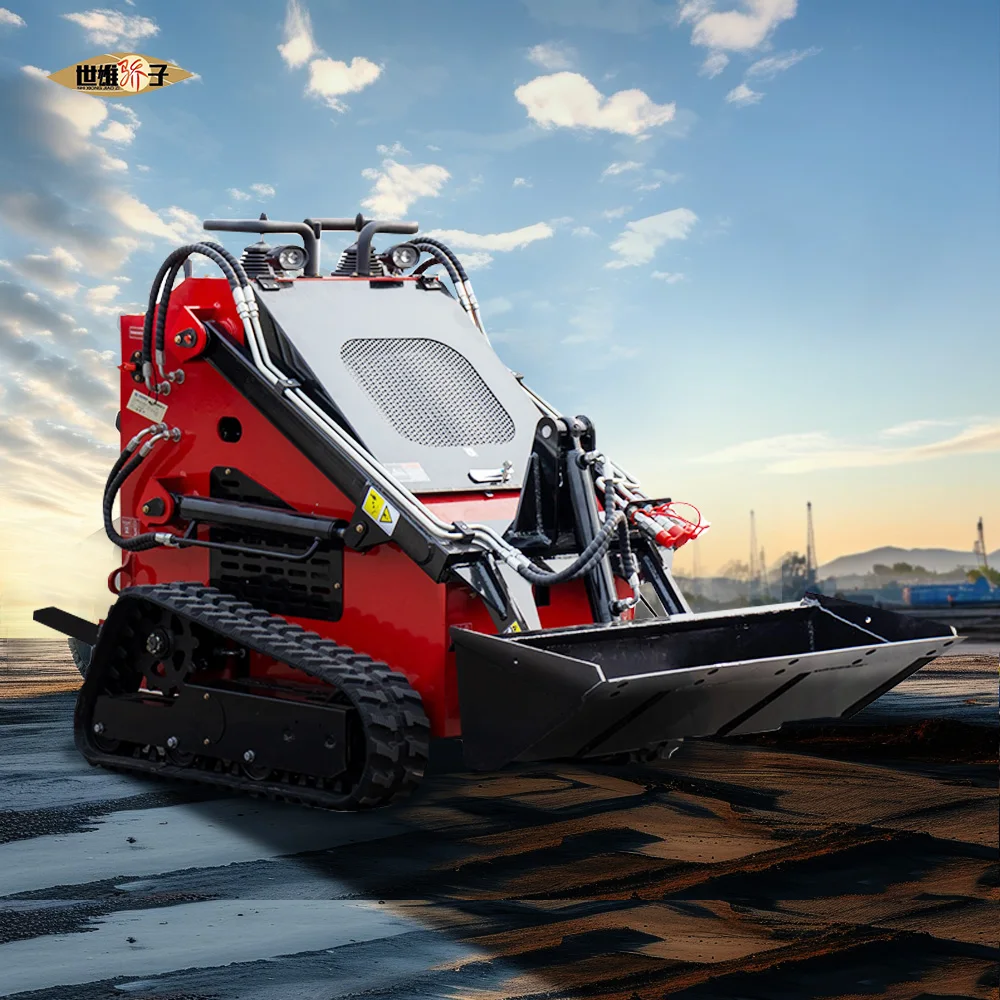 Mini Skid Steer Loader with EPA Certified Hydraulic System Gasoline Engine Farm Earth-Moving Hot Sale Bucket Attachment
