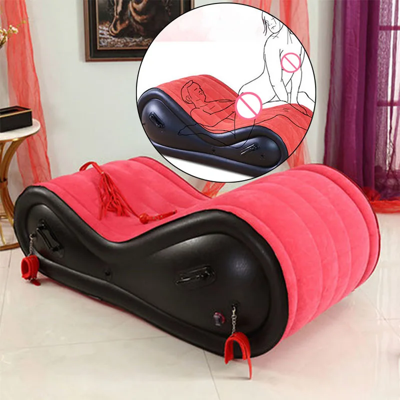 Modern Inflatable Air Sofa for Adult Couple Love Game Chair with 4 Handcuffs Beach Garden Outdoor Furniture Foldable Couch%