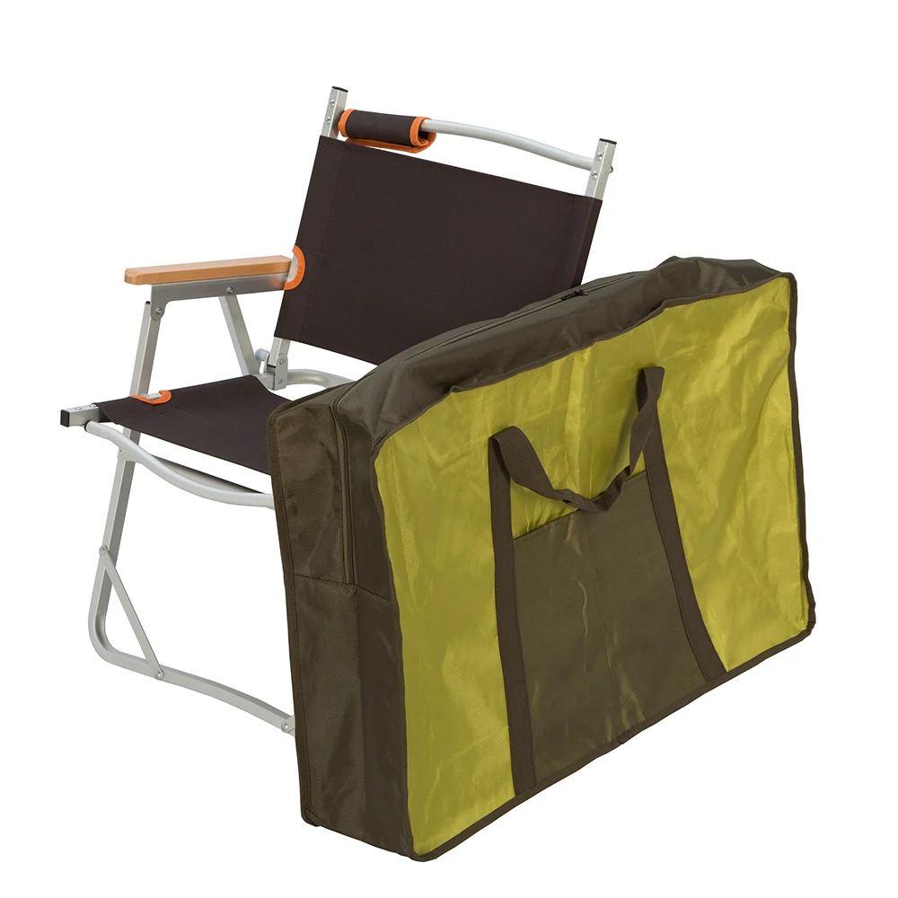 Aluminum lightweight portable outdoor camping beach chair with wooden handle