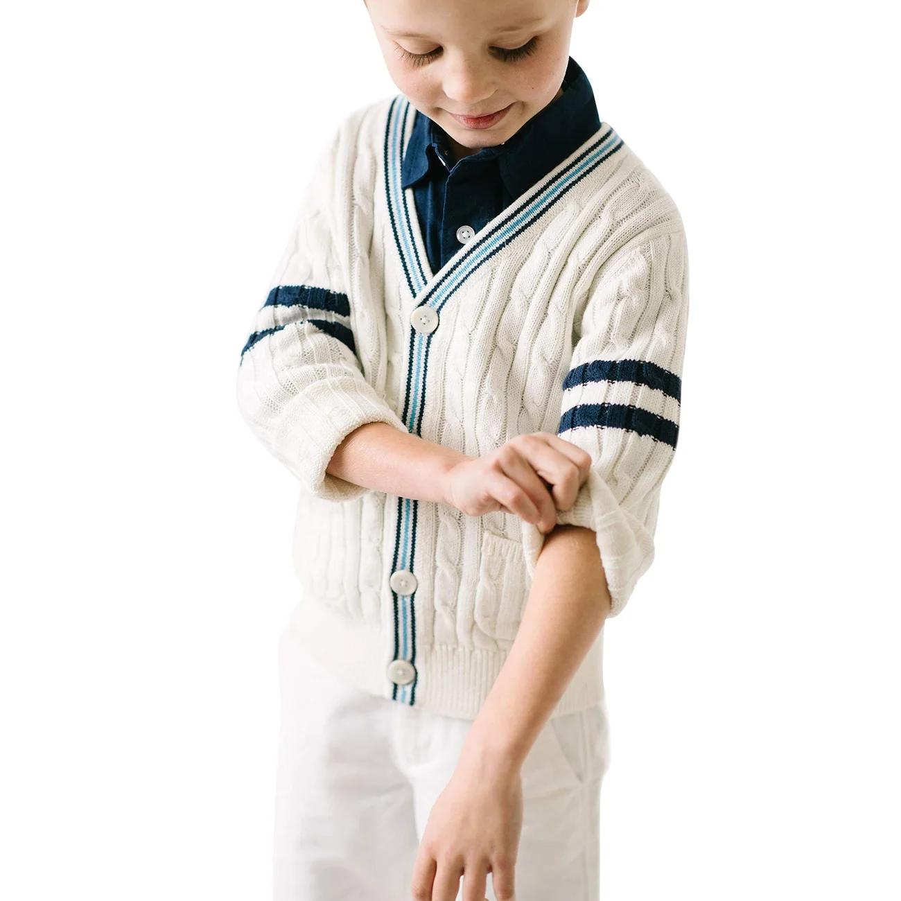 2021 Wholesale Custom Organic Cotton  Cardigan Kids Sweaters