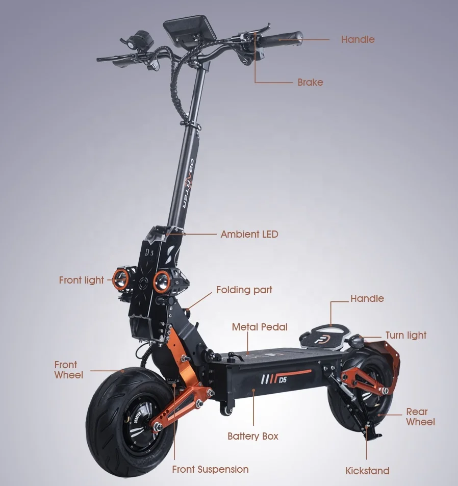 Free shipping (USA UE Warehouse) Adult Off-road 12-Inch 5000W 35ah Foldable Electric Scooter Electric Scooter