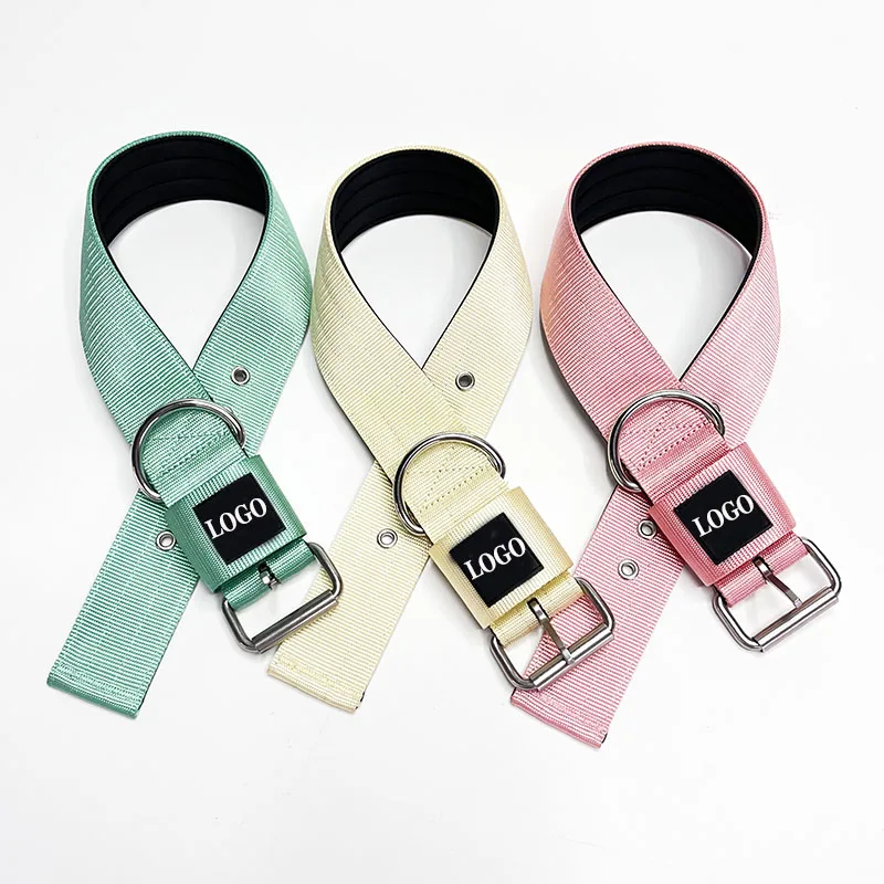 K9 Dog Collar for Tactical Training Adjustable Durable Nylon with Double Metal D Ring Buckle