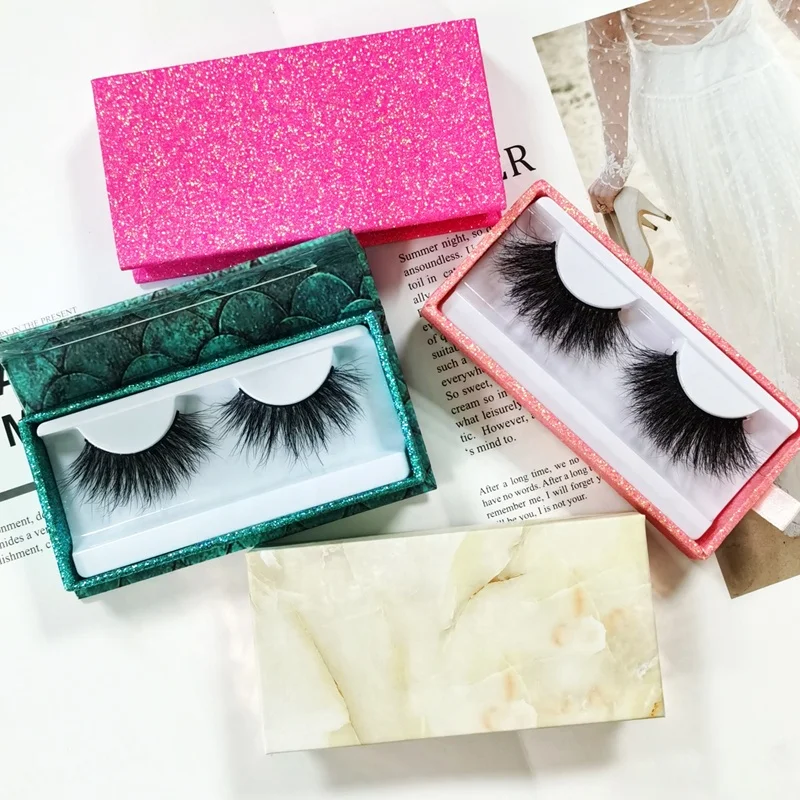 
Hot sale eyelashes real 100% 3d mink 25mm mink eyelash vendor with eyelash packaging box custom 