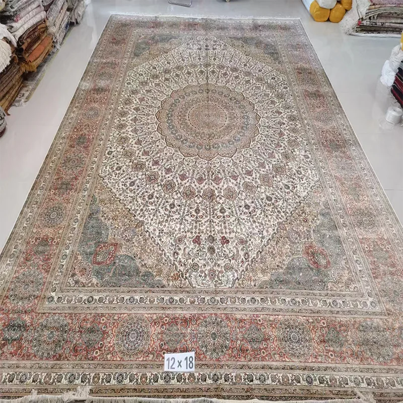 Hand Knotted Pure Silk luxury Antique Traditional French Persian Design  Villa Living Room Carpet and Rugs