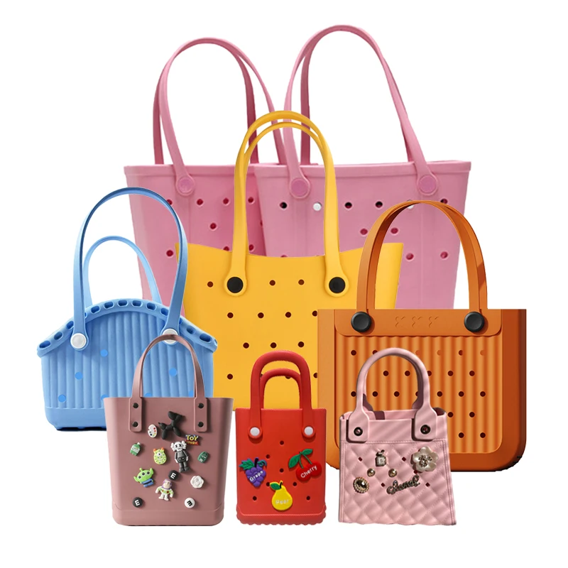 Custom Designer Xl Bags Large Medium Eva Silicone Beach Washable Totes Waterproof Eva Silicone Jelly Candy Handbag Bag