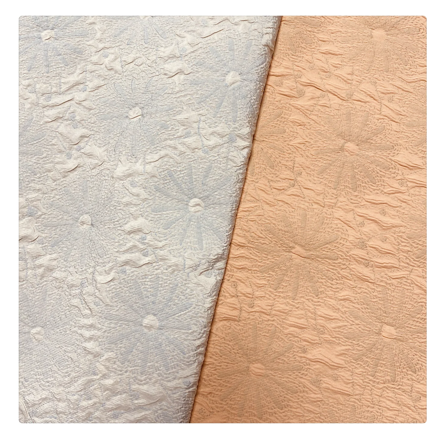 Exquisite Designer Daisy Pressed Flower 3D Crinkle PongeeFabric with fusible interlining for women dress skirt 100 polyester PES