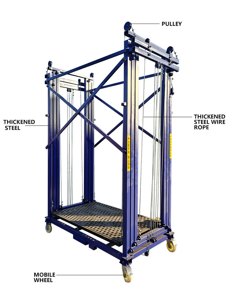 2-8m Remote control foldable mobile electric lifting scaffold platforms