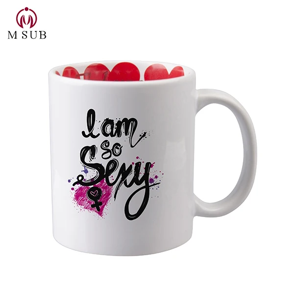 
Sublimation blanks Valentine s Day gifts promotional motto mug for sublimation inner printed mugs cup 