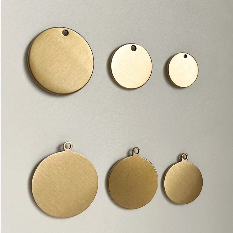 Factory Custom Two-Sided Blank Hexagon Shaped Nameplate Lettering Metal Plate Wholesale Brass Dog Tags For Logo Engraving