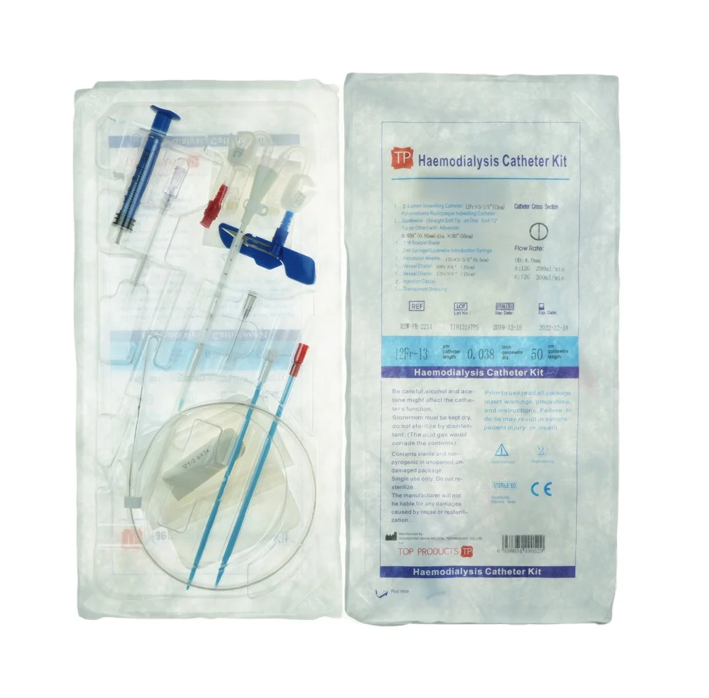 Wholesales Disposable Hemodialysis Catheter Kit Medical Sterile Double Lumen Dialysis Catheter Set