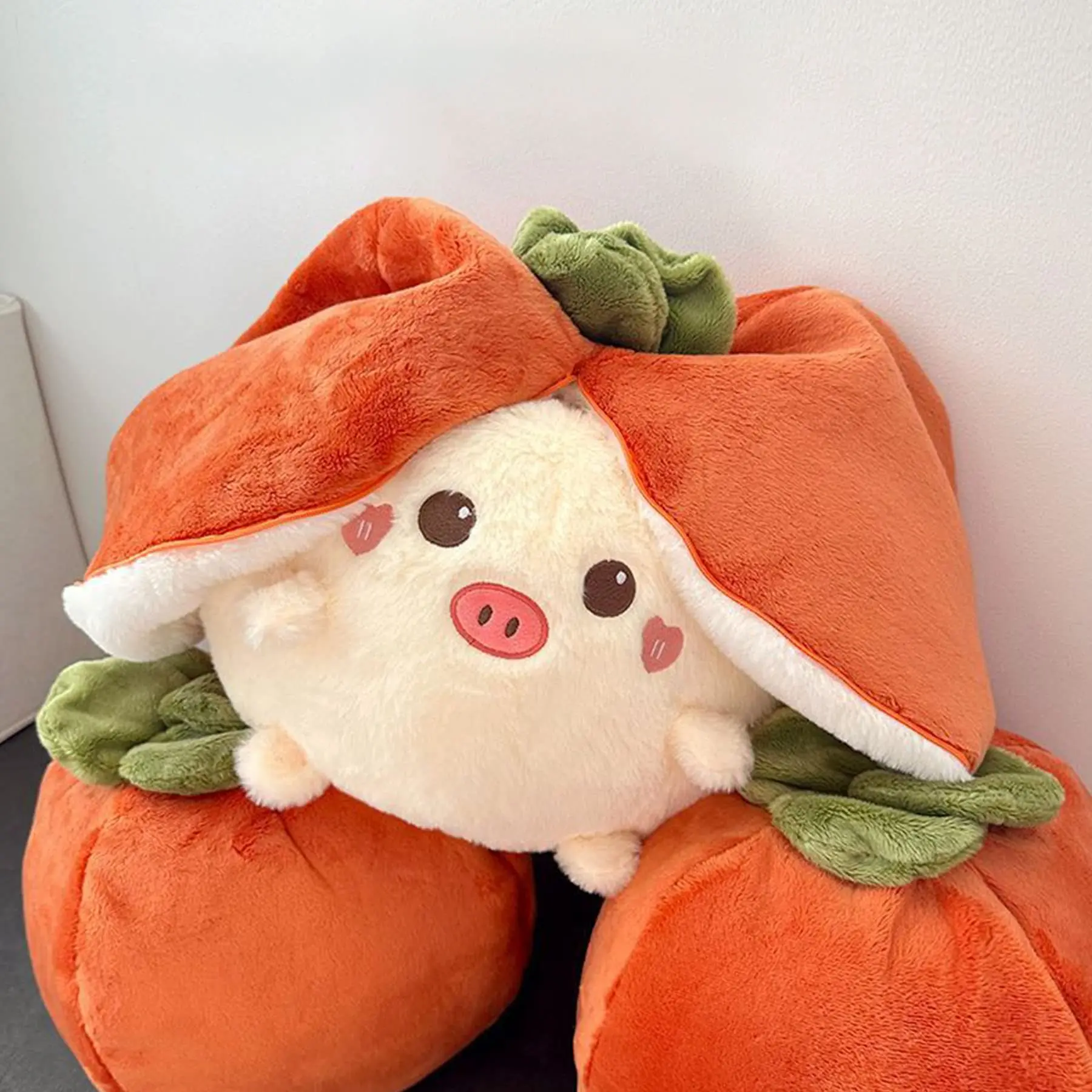 Reversible Bunny Strawberry Plush Stuffed Animal Convertible Fluffy Plushies Funny Easter Soft Bunny Custom Made Toys