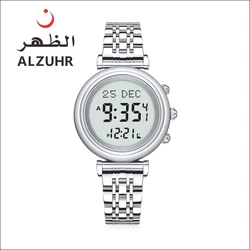 Gentle and elegant alfajr digital azan watch for ladies original price stainless steel man auto-compass ALZUHR506
