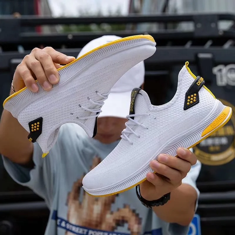 2022 New Breathable Leather Sneakers Men Running Shoes Lightweight Outdoor Walking Sport Shoes Soft Sole Men