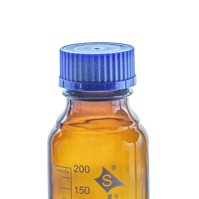 Custom 1000ml Amber High Borosilicate Glass Laboratory Reagent Bottles Mobile Phase Glass Bottle For Solvent