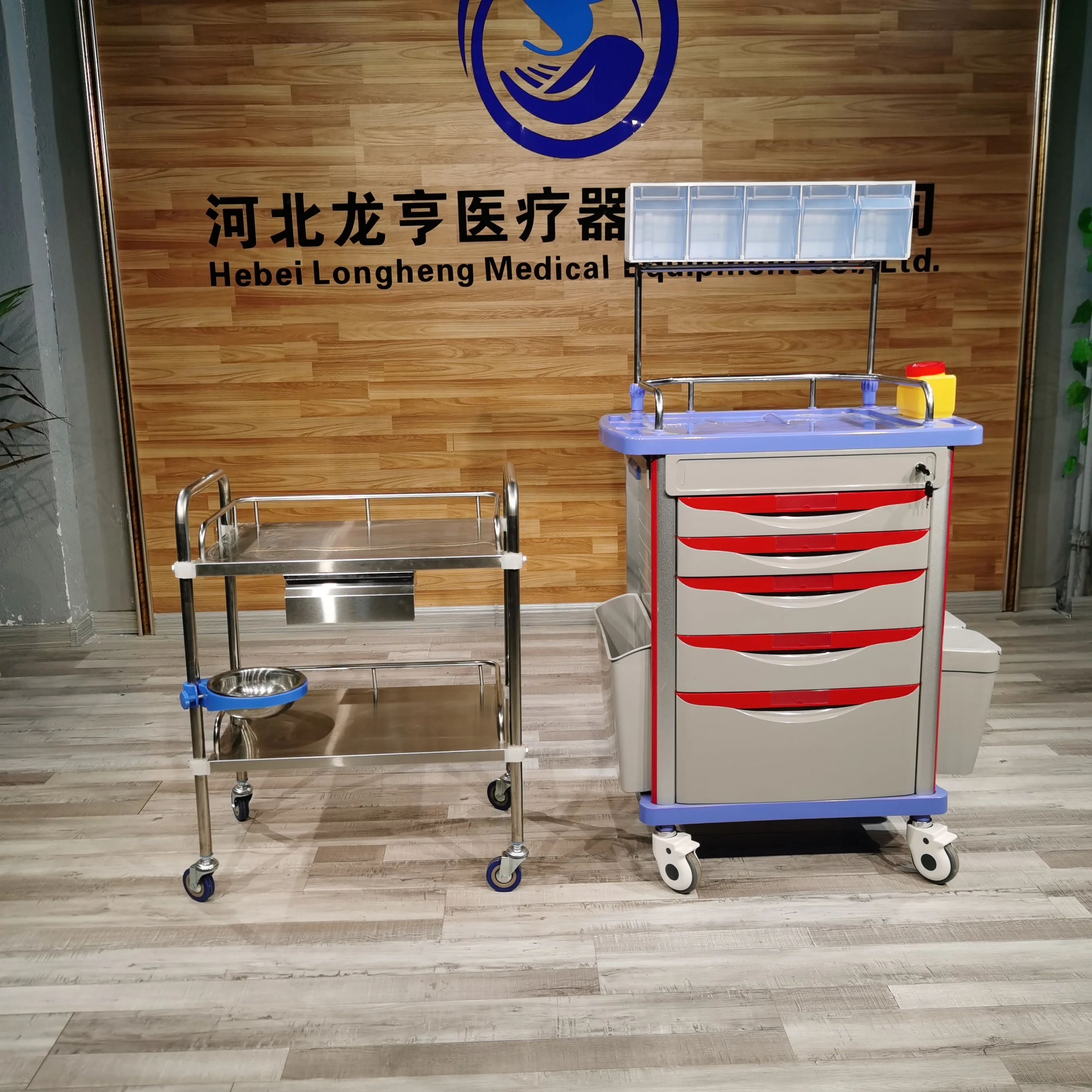 In Stock Medical ABS Hospital Emergency Trolley Nursing Crash Cart Anaesthesia Drug Trolley
