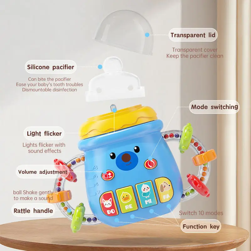 Wholesale cheap plastic baby rattle toys Baby 6 months  Early Educational Infant Ring Bell Hand Chew Rattles Toys sensory toys