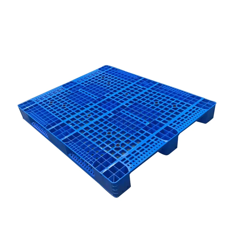 LIKU Heavy Duty Euro Size Plastic Pallets Large HDPE Stackable Warehouse Storage Single Sided Palette for Warehouse Storage