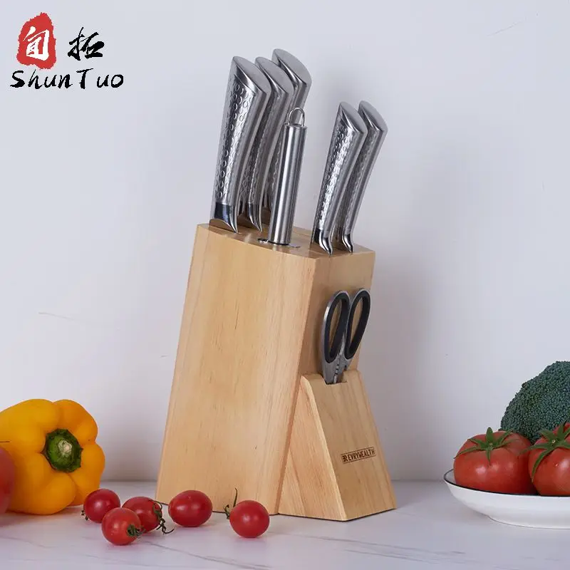 Online Portable Full Tang g10 Classic Hollow Handle Kitchen Chef Skiving Skinner Slicing Gyuto Shears Knife Set With Box
