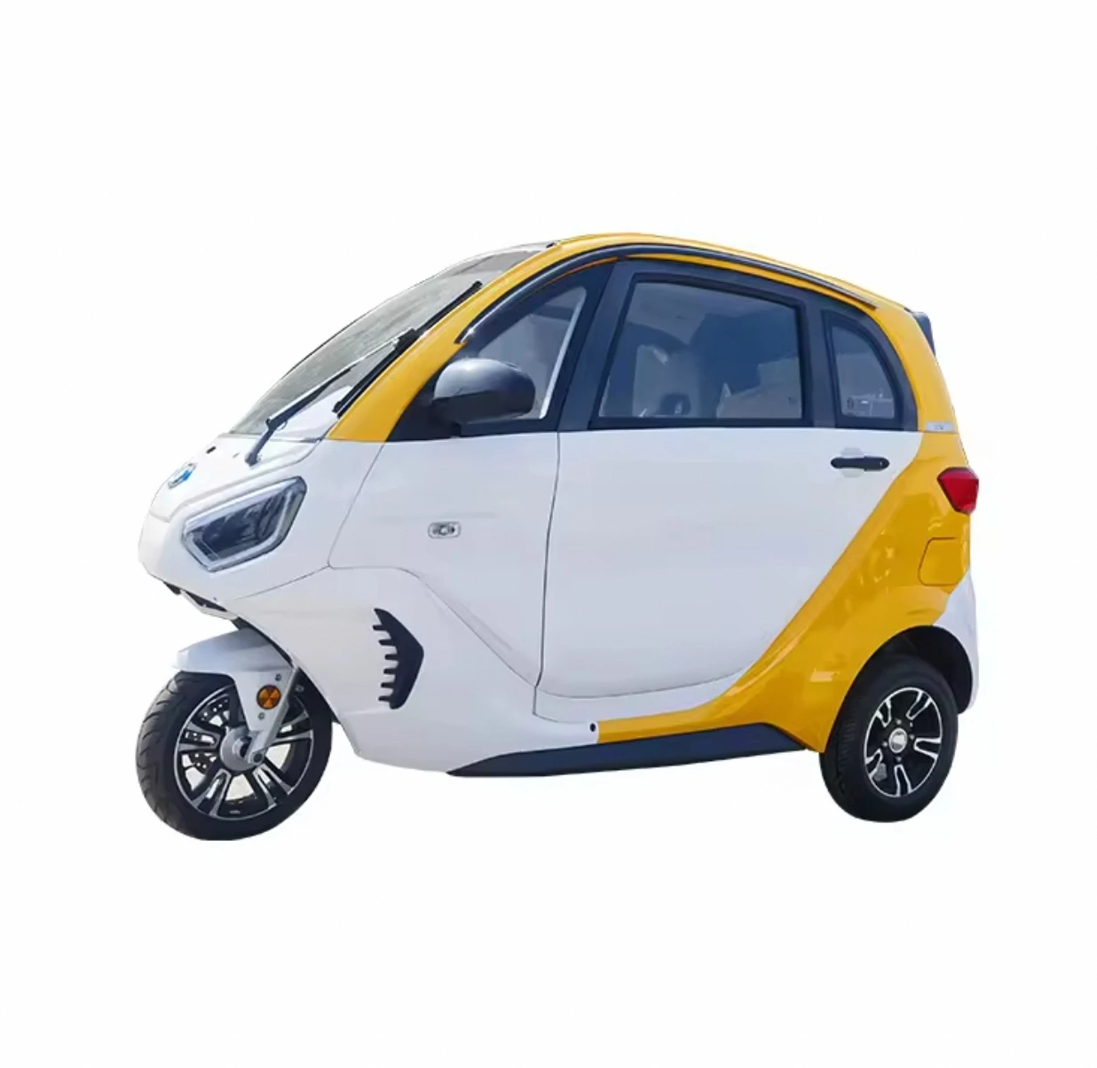 Mini electric car, leather seat, single drive motor, long range lithium battery, multi-function front wheel, fashionable