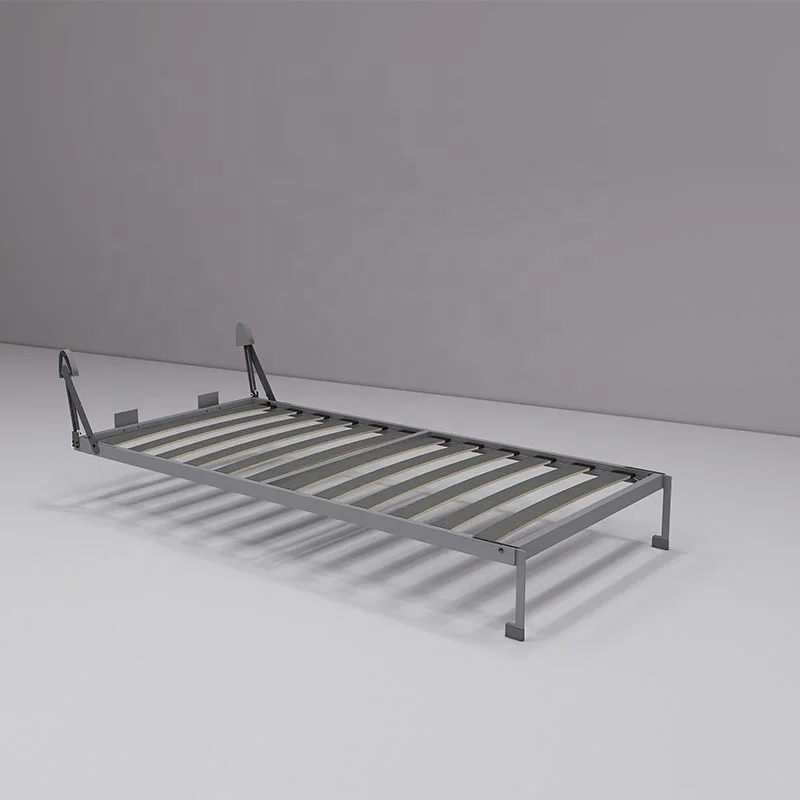 Twin Size Upright Folding Single with Storage Cabinet Murphy Bed without Mattress