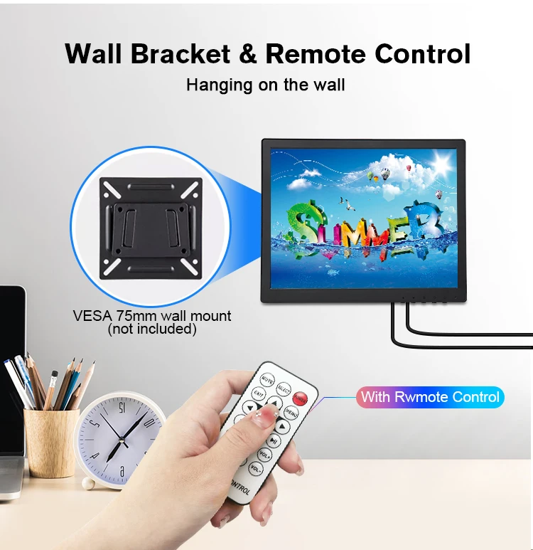 Портативный 12 дюймов ЖК-мониторы 1024x768 с VGA AV входов встроенный динамик
