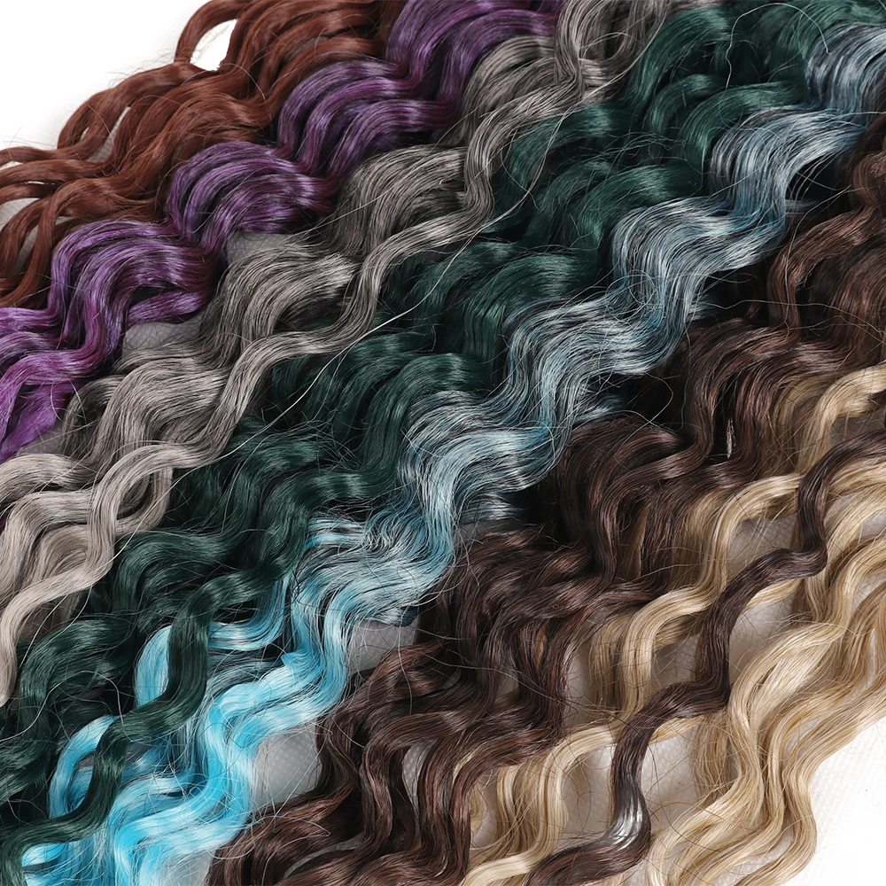 24 Inch Curly Double Ends African Ombre Dread Lock Crochet Braids Wavy Handmade Artificial Dreadlocks Hair Extensions For Women