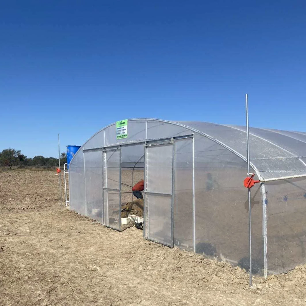 Tunnel 10 * 50 * 4.5m greenhouse kit with hanging rod simple agricultural plastic film low-cost greenhouse