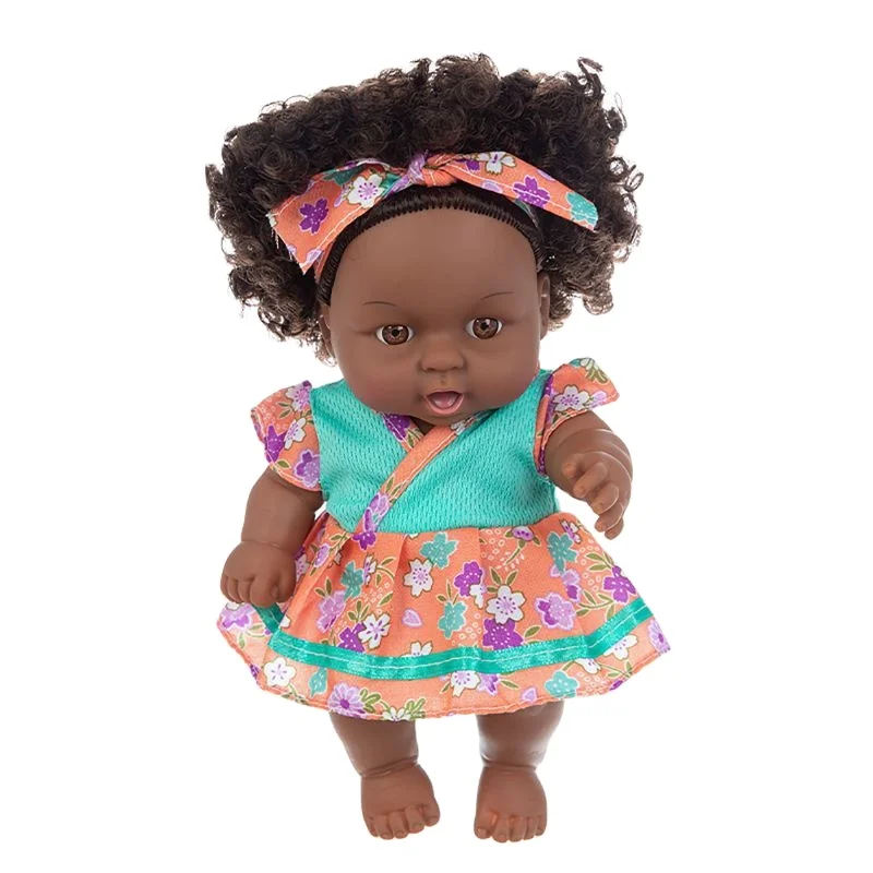 Hot-selling Vinyl Dolls for Kids Black African Reborn Doll  Cute Black Baby Doll Toy
