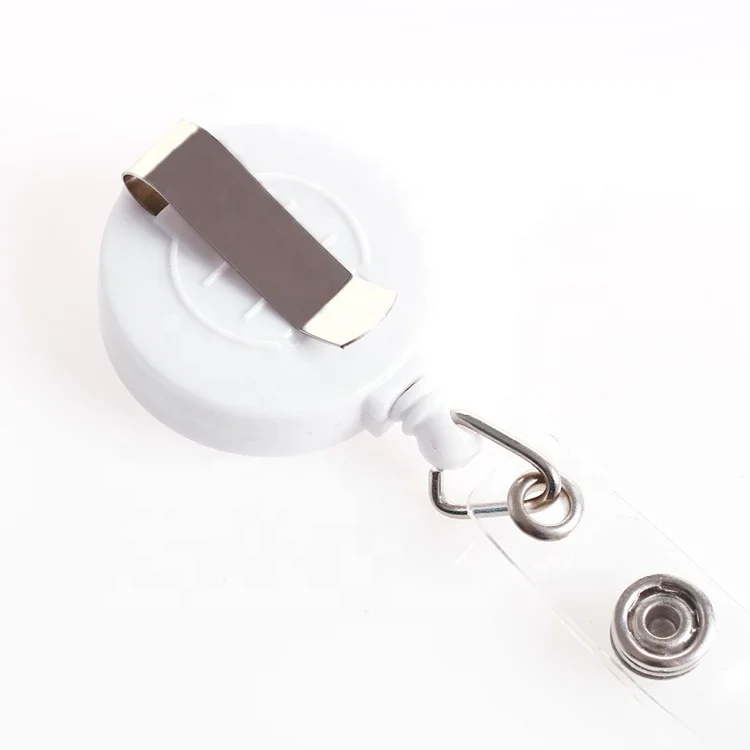 32mm Flat Cover Plastic Retractable Felt Pharmacy Tech Badge Holder Social Worker  Badge Reel Sublimation Wholesale